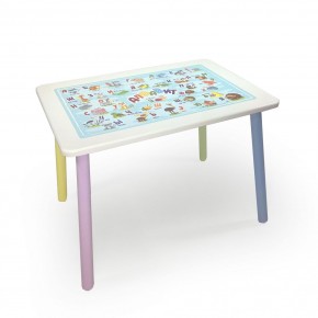 Детский стол с накладкой Алфавит (Белый/Цветной) в Сургуте - surgut.mebel24.online | фото 1