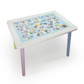 Детский стол с накладкой Алфавит (Белый/Цветной) в Сургуте - surgut.mebel24.online | фото 2