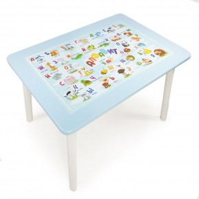 Детский стол с накладкой Алфавит  (Голубой/Белый) в Сургуте - surgut.mebel24.online | фото 1