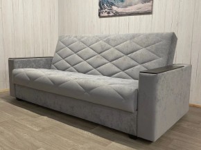 Диван Престиж-15 (НПБ+МДФ) велюр Sensey silver в Сургуте - surgut.mebel24.online | фото 2