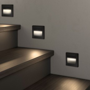 DK3050-BK Светильник встраиваемый в стену, IP 20, LED 3000, 1 Вт, черный пластик в Сургуте - surgut.mebel24.online | фото 3