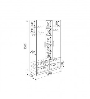 Дуглас (подростковая) М02 Шкаф трехсекционный в Сургуте - surgut.mebel24.online | фото 3