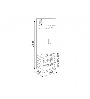 Дуглас (подростковая) М04 Шкаф с ящиками в Сургуте - surgut.mebel24.online | фото 3