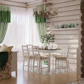 Комлект Вествик обеденный стол и четыре стула, массив сосны, цвет белый в Сургуте - surgut.mebel24.online | фото 1