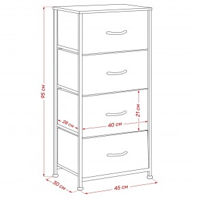 Комод Leset Линкс 4 ящ. (к/з), Каркас Белый, ящики Белые в Сургуте - surgut.mebel24.online | фото 8
