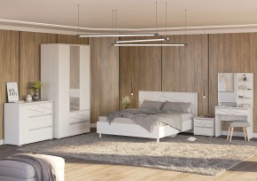 АДЕЛИНА Комод с тремя ящиками (белый рамух) в Сургуте - surgut.mebel24.online | фото 3