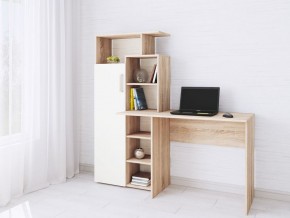 Компьютерный Стол Квартет-7 Дуб сонома/Белый в Сургуте - surgut.mebel24.online | фото
