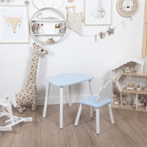 Комплект детский стол ОБЛАЧКО и стул ОБЛАЧКО ROLTI Baby (голубая столешница/голубое сиденье/белые ножки) в Сургуте - surgut.mebel24.online | фото