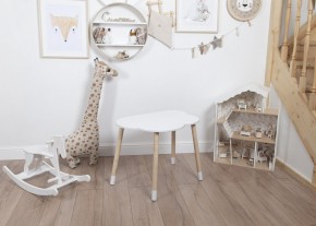 Комплект детский стол ОБЛАЧКО и стул ЗВЕЗДА ROLTI Baby (белая столешница/белое сиденье/береза ножки) в Сургуте - surgut.mebel24.online | фото