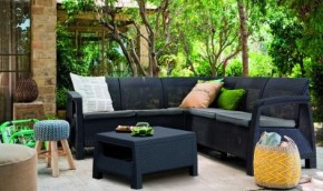 Комплект мебели угловой Корфу Релакс Сет (CORFU II RELAX SET) графит в Сургуте - surgut.mebel24.online | фото 3
