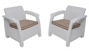 Комплект на балкон Yalta Premium Balcony Set (Ялта) белый (+подушки под спину) в Сургуте - surgut.mebel24.online | фото 4