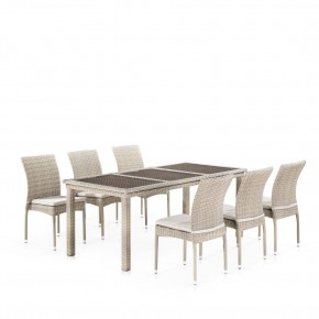 Комплект плетеной мебели T365/Y380C-W85 Latte (6+1) + подушки в Сургуте - surgut.mebel24.online | фото 1