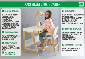 Комплект растущий стол и стул с чехлом 38 попугаев «Вуди» (Белый, Белый, Клетка) в Сургуте - surgut.mebel24.online | фото