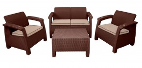 Комплект уличной мебели Yalta Premium Terrace Set (Ялта) шоколадый (+подушки под спину) в Сургуте - surgut.mebel24.online | фото 1