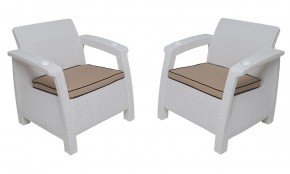 Комплект уличной мебели Yalta Premium Terrace Triple Set (Ялта) белый (+подушки под спину) в Сургуте - surgut.mebel24.online | фото 4