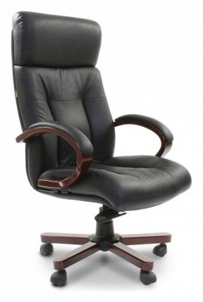 Кресло для руководителя Chairman 421 черный/орех темный, черный в Сургуте - surgut.mebel24.online | фото 1