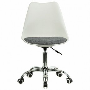 Кресло стул BRABIX "Eames MG-310 CH", хром, пластик белый, ткань серая, 532924 в Сургуте - surgut.mebel24.online | фото 1