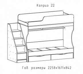 КАПРИЗ-22 Кровать двухъярусная 800 настил ЛДСП в Сургуте - surgut.mebel24.online | фото 2