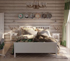 Кровать Кантри двухспальная 180х200, массив сосны, цвет белый в Сургуте - surgut.mebel24.online | фото 4