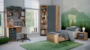 МАРТИНА Кровать 800 с настилом ЛДСП (Графит/Дуб крафт) в Сургуте - surgut.mebel24.online | фото 2
