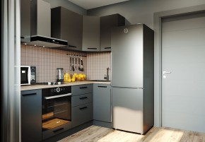 Кухня угловая Антрацит 2200х1000 (Стол. 38мм) в Сургуте - surgut.mebel24.online | фото 1