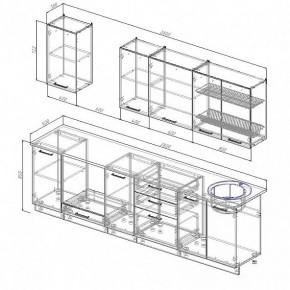 Кухонный гарнитур Антрацит 2800 (Стол. 38мм) в Сургуте - surgut.mebel24.online | фото 3