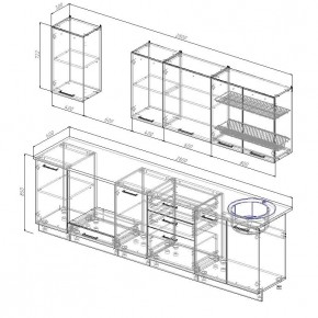 Кухонный гарнитур Бланка 2800 (Стол. 26мм) в Сургуте - surgut.mebel24.online | фото 2