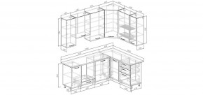 Кухонный гарнитур Меренга 2200*1600 h950 (Стол. 26мм) в Сургуте - surgut.mebel24.online | фото 2