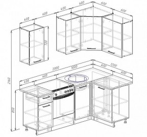 Кухонный гарнитур угловой Графика 2000х1200 (Стол. 38мм) в Сургуте - surgut.mebel24.online | фото 2