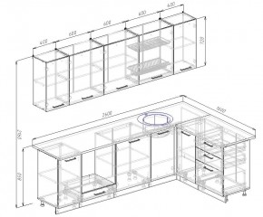 Кухонный гарнитур угловой Графика 2600х1600 (Стол. 26мм) в Сургуте - surgut.mebel24.online | фото 2