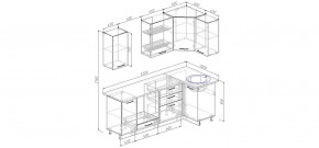 Кухонный гарнитур угловой Капри 2200х1000 (Стол. 38мм) в Сургуте - surgut.mebel24.online | фото 2