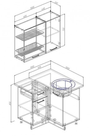 Кухонный гарнитур угловой Лофт 1000х1000 (Стол. 38мм) в Сургуте - surgut.mebel24.online | фото 2