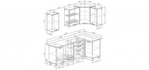 Кухонный гарнитур угловой Санторини 2200*1000 (Стол. 38мм) в Сургуте - surgut.mebel24.online | фото 2