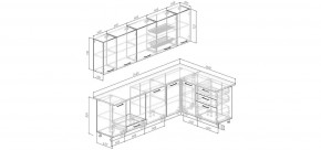 Кухонный гарнитур угловой Санторини 2600*1600 (Стол. 26мм) в Сургуте - surgut.mebel24.online | фото 2
