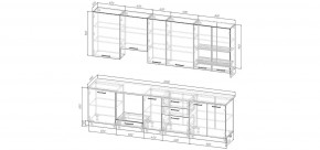 Кухонный гарнитур Умбра 3000 h950 (Стол. 38мм) в Сургуте - surgut.mebel24.online | фото 2