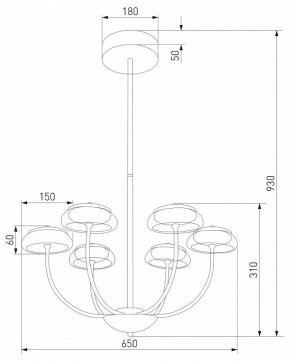 Люстра на штанге Eurosvet Fungo 50388 LED черный в Сургуте - surgut.mebel24.online | фото 4