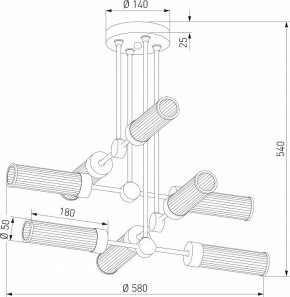 Люстра на штанге Eurosvet Oriens 60166/8 латунь в Сургуте - surgut.mebel24.online | фото 3