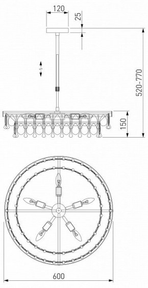 Люстра на штанге Eurosvet Sophie 60165/6 латунь в Сургуте - surgut.mebel24.online | фото 3