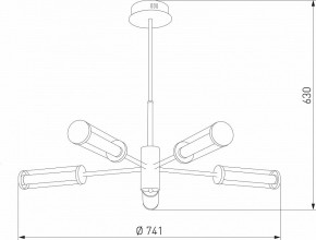 Люстра на штанге Eurosvet Stark 50386/5 LED латунь в Сургуте - surgut.mebel24.online | фото 6