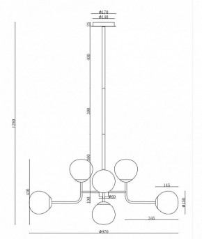 Люстра на штанге Maytoni Erich MOD221-PL-08-G в Сургуте - surgut.mebel24.online | фото 6