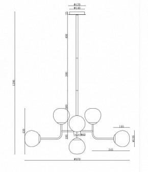 Люстра на штанге Maytoni Erich MOD221-PL-08-N в Сургуте - surgut.mebel24.online | фото 3