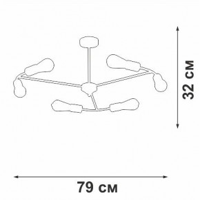 Люстра на штанге Vitaluce V3025 V3025-1/6PL в Сургуте - surgut.mebel24.online | фото 2