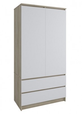 МОРИ МШ 900.1 Шкаф с 2-мя дв. и 2-мя ящ. (Дуб Сонома/Белый) в Сургуте - surgut.mebel24.online | фото 1