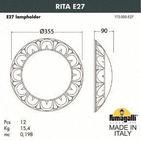 Накладной светильник Fumagalli Rita 1T3.000.000.AYE27 в Сургуте - surgut.mebel24.online | фото 2
