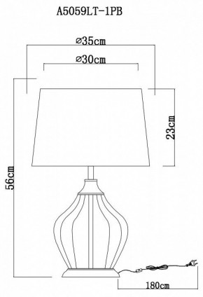 Настольная лампа декоративная Arte Lamp Baymont A5059LT-1PB в Сургуте - surgut.mebel24.online | фото 3