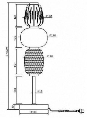 Настольная лампа декоративная Maytoni Pattern MOD267TL-L28G3K в Сургуте - surgut.mebel24.online | фото 5