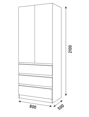 ПАРУС Шкаф 2-х ств. 800 в Сургуте - surgut.mebel24.online | фото 3