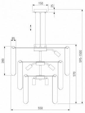Подвесная люстра Eurosvet Claire 60171 золото в Сургуте - surgut.mebel24.online | фото 5