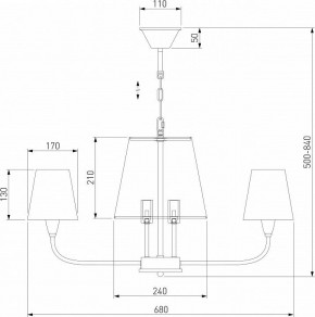 Подвесная люстра Eurosvet Milos 60153/8 латунь в Сургуте - surgut.mebel24.online | фото 5