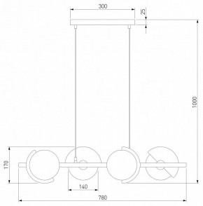 Подвесная люстра Eurosvet Moity 70149/4 черный/латунь в Сургуте - surgut.mebel24.online | фото 4